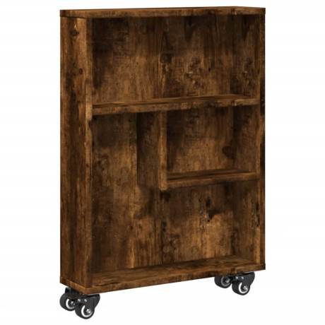 vidaXL Opbergtrolley smal 48x13x68 cm bewerkt hout gerookt eikenkleur afbeelding2 - 1