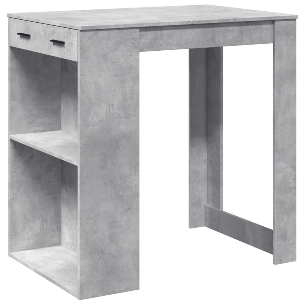 vidaXL Bartafel 102x70x103,5 cm bewerkt hout betongrijs afbeelding2 - 1