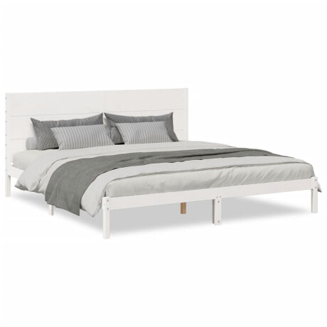 vidaXL Bedframe extra lang zonder matras massief hout wit 200x210 cm afbeelding2 - 1