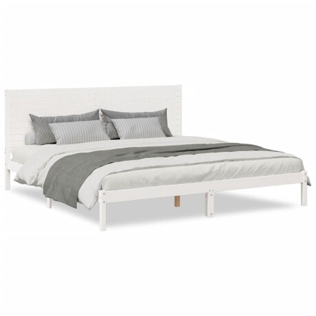 vidaXL Bedframe extra lang zonder matras massief hout wit 200x210 cm afbeelding2 - 1
