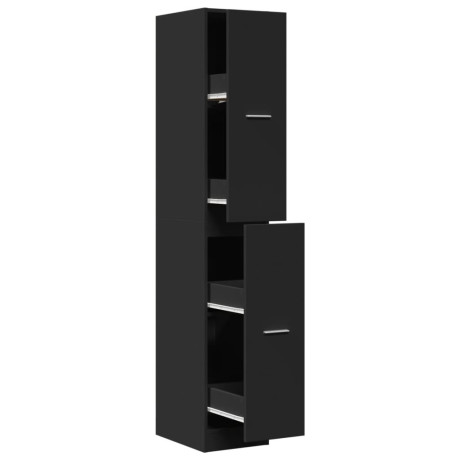 vidaXL Apothekerskast 30x41x174,5 cm bewerkt hout zwart afbeelding2 - 1