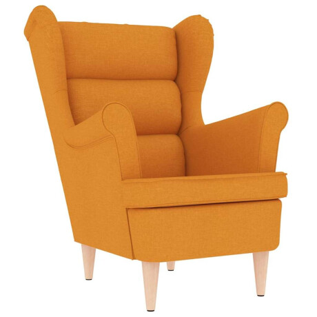 vidaXL Fauteuil 74x84x100 cm stof donkergeel afbeelding2 - 1