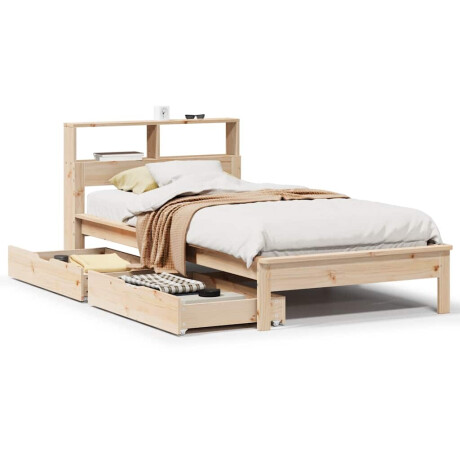 vidaXL Bed met boekenkast zonder matras massief grenenhout 75x190 cm afbeelding2 - 1