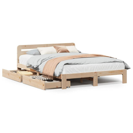 vidaXL Bedframe zonder matras massief grenenhout 135x190 cm afbeelding2 - 1
