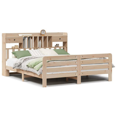 vidaXL Bed met boekenkast zonder matras massief grenenhout 180x200 cm afbeelding2 - 1