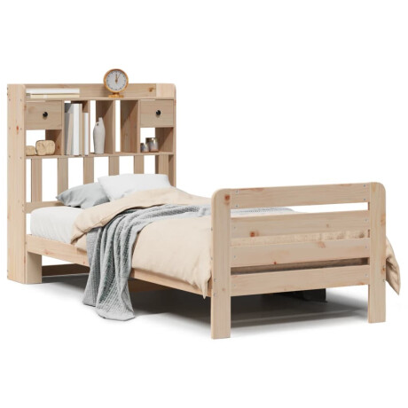vidaXL Bed met boekenkast zonder matras massief grenenhout 90x190 cm afbeelding2 - 1