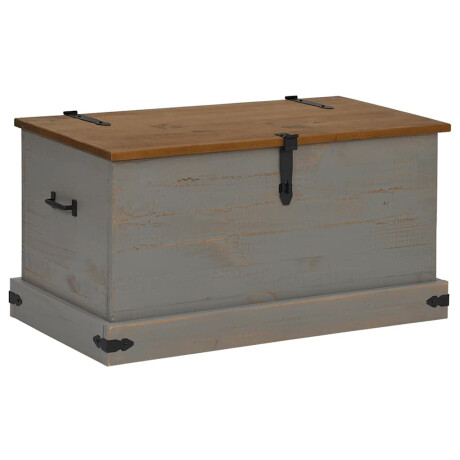 vidaXL Opbergkist HALDEN grijs 91x48x47 cm massief grenenhout afbeelding2 - 1