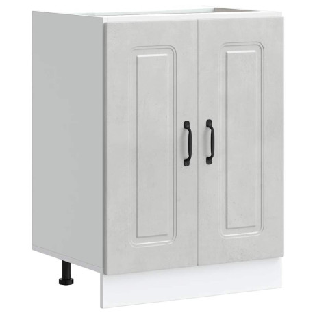 vidaXL Spoelbakonderkast Kalmar 60x46x81,5 cm bewerkt hout betongrijs afbeelding2 - 1