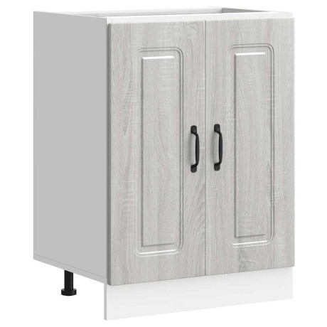 vidaXL Spoelbakonderkast Kalmar 60x46x81,5cm bewerkt hout grijs sonoma afbeelding2 - 1