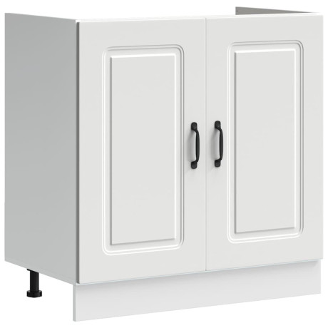 vidaXL Spoelbakonderkast Kalmar 80x46x81,5 cm bewerkt hout wit afbeelding2 - 1