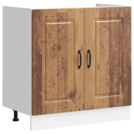 vidaXL Spoelbakonderkast Kalmar 80x46x81,5 cm bewerkt hout oud hout afbeelding2 - 1