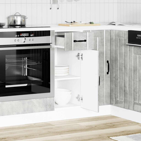 vidaXL Keuken onderkast Lucca bewerkt hout betongrijs afbeelding2 - 1