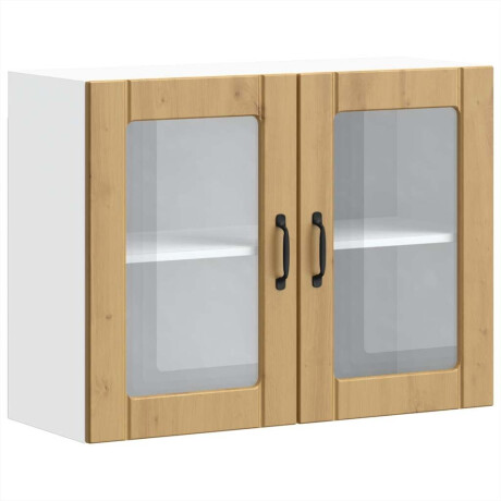 vidaXL Keukenwandkast met glazen deur bewerkt hout artisanaal eiken afbeelding2 - 1