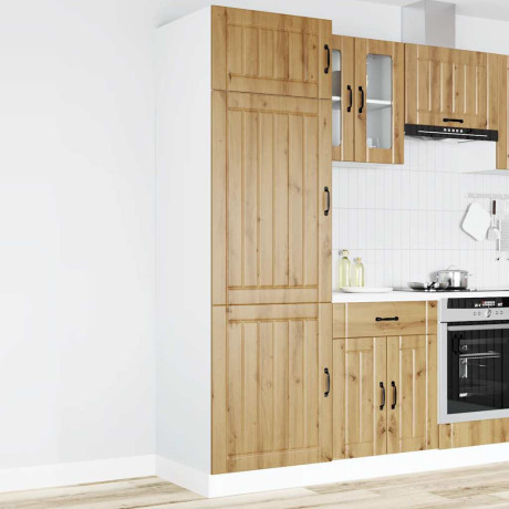 vidaXL Keukenkast Lucca bewerkt hout artisanaal eikenkleur afbeelding2 - 1