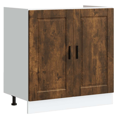 vidaXL Spoelbakonderkast Porto 80x46x81,5cm bewerkt hout gerookt eiken afbeelding2 - 1