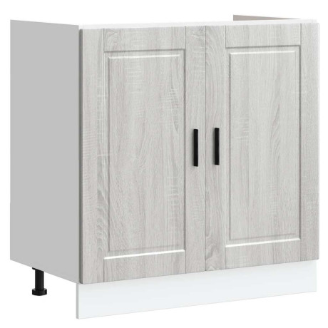 vidaXL Spoelbakonderkast Porto 80x46x81,5 cm bewerkt hout grijs sonoma afbeelding2 - 1