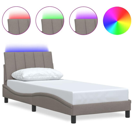 vidaXL Bedframe zonder matras "Hanko" 90x200 cm stof taupe afbeelding2 - 1