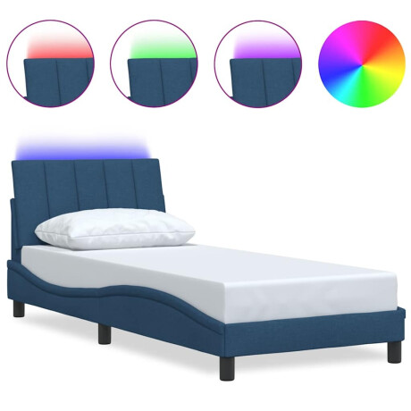 vidaXL Bedframe zonder matras "Hanko" 90x200 cm stof blauw afbeelding2 - 1