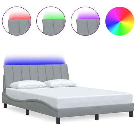 vidaXL Bedframe zonder matras "Hanko" 120x200 cm stof lichtgrijs afbeelding2 - 1