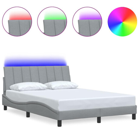 vidaXL Bedframe zonder matras "Hanko" stof lichtgrijs 140x190 cm afbeelding2 - 1