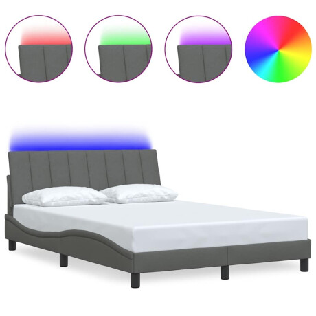 vidaXL Bedframe zonder matras "Hanko" stof donkergrijs 140x190 cm afbeelding2 - 1