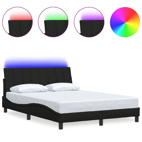 vidaXL Bedframe zonder matras "Hanko" stof zwart 140x190 cm afbeelding2 - 1