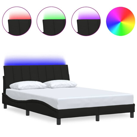 vidaXL Bedframe zonder matras "Hanko" stof zwart 140x200 cm afbeelding2 - 1