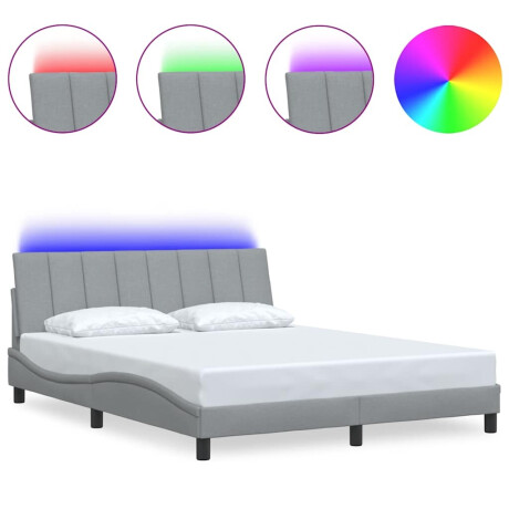 vidaXL Bedframe zonder matras "Hanko" stof lichtgrijs 160x200 cm afbeelding2 - 1