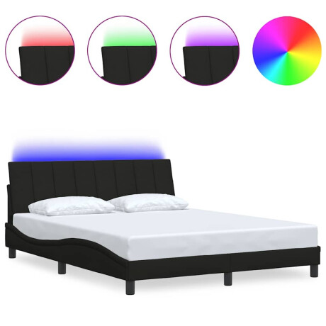 vidaXL Bedframe zonder matras "Hanko" stof zwart 160x200 cm afbeelding2 - 1