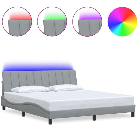 vidaXL Bedframe zonder matras "Hanko" stof lichtgrijs 180x200 cm afbeelding2 - 1