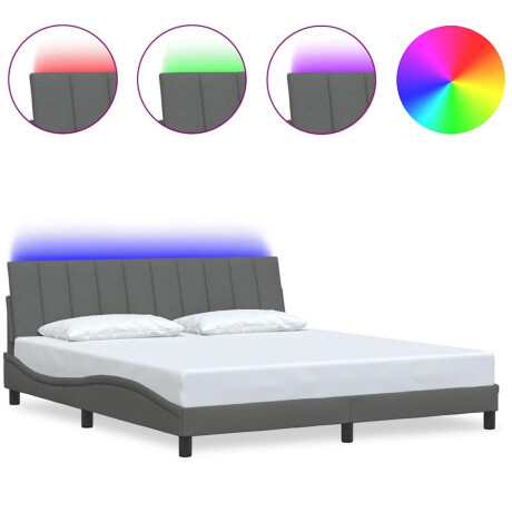 vidaXL Bedframe zonder matras "Hanko" stof donkergrijs 180x200 cm afbeelding2 - 1