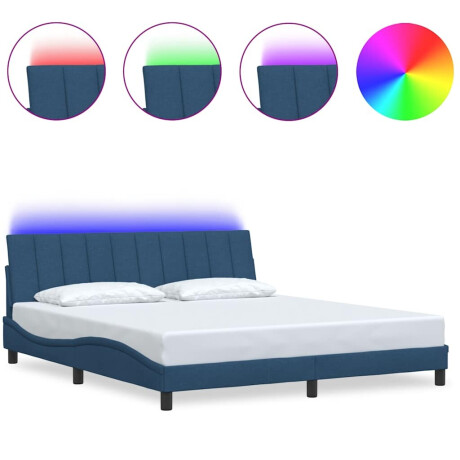 vidaXL Bedframe zonder matras "Hanko" stof blauw 180x200 cm afbeelding2 - 1