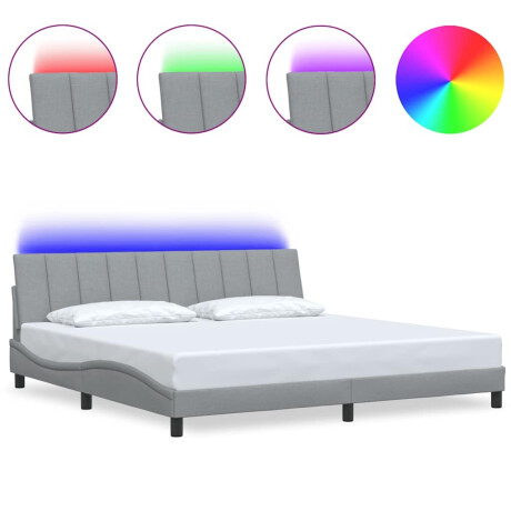 vidaXL Bedframe zonder matras "Hanko" stof lichtgrijs 200x200 cm afbeelding2 - 1