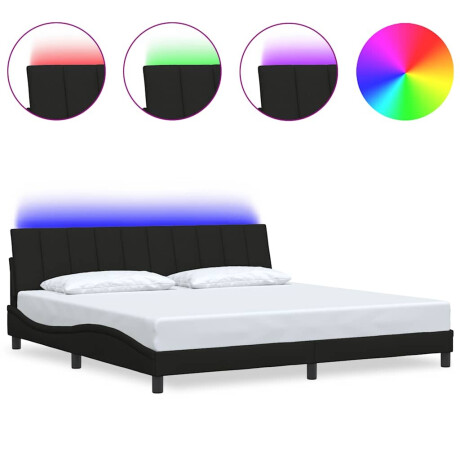 vidaXL Bedframe zonder matras "Hanko" stof zwart 200x200 cm afbeelding2 - 1