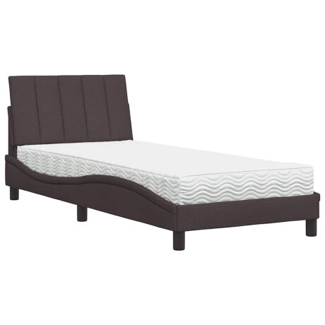 vidaXL Bed met matras "Hanko" stof donkerbruin 80x200 cm afbeelding2 - 1