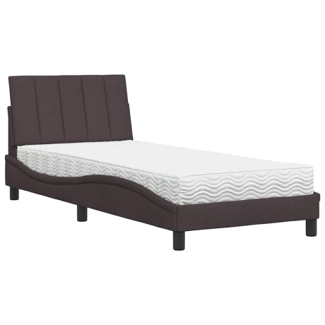 vidaXL Bed met matras "Hanko" stof donkerbruin 90x190 cm afbeelding2 - 1