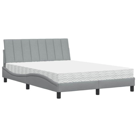 vidaXL Bed met matras "Hanko" stof lichtgrijs 120x200 cm afbeelding2 - 1