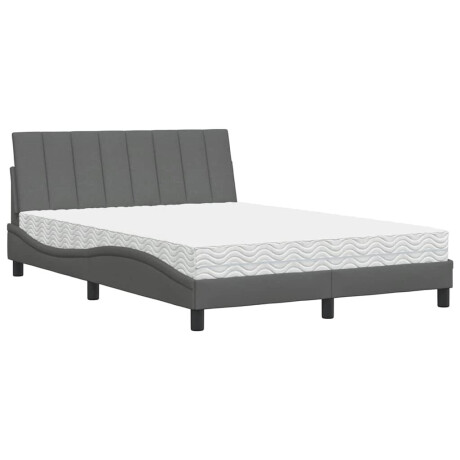 vidaXL Bed met matras "Hanko" stof donkergrijs 120x200 cm afbeelding2 - 1
