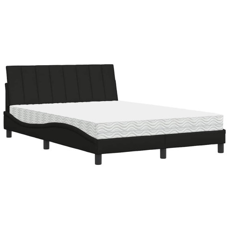 vidaXL Bed met matras stof zwart 120x200 cm afbeelding2 - 1