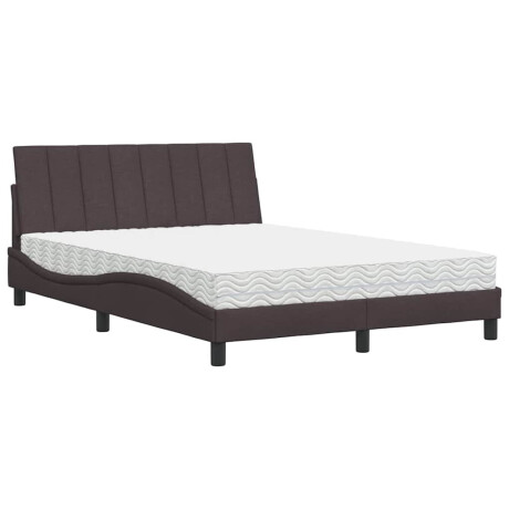 vidaXL Bed met matras "Hanko" stof donkerbruin 140x190 cm afbeelding2 - 1