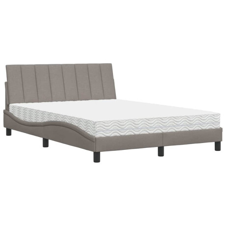 vidaXL Bed met matras "Hanko" stof taupe 140x200 cm afbeelding2 - 1