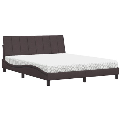 vidaXL Bed met matras "Hanko" stof donkerbruin 160x200 cm afbeelding2 - 1