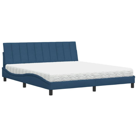 vidaXL Bed met matras stof blauw 180x200 cm afbeelding2 - 1