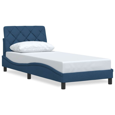 vidaXL Bedframe zonder matras 90x200 cm stof blauw afbeelding2 - 1