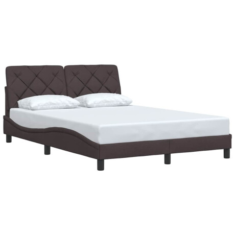 vidaXL Bedframe zonder matras stof donkerbruin 140x190 cm afbeelding2 - 1