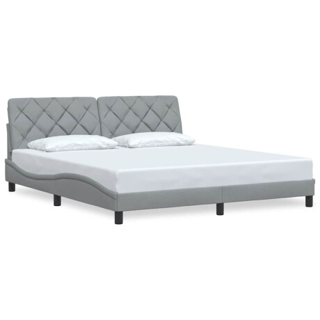 vidaXL Bedframe zonder matras stof lichtgrijs 180x200 cm afbeelding2 - 1