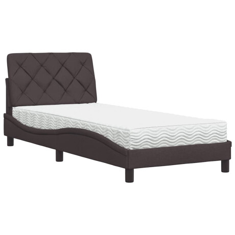 vidaXL Bed met matras stof donkerbruin 80x200 cm afbeelding2 - 1