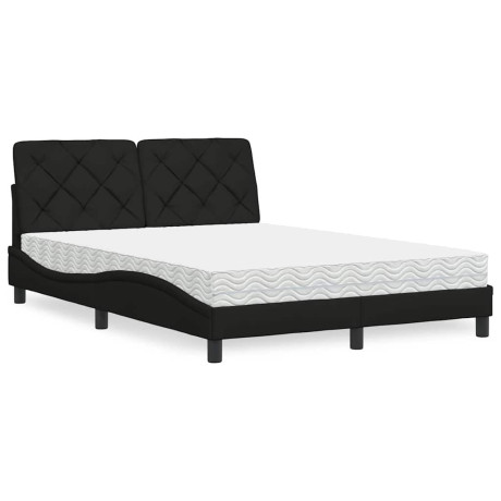 vidaXL Bed met matras stof zwart 120x200 cm afbeelding2 - 1