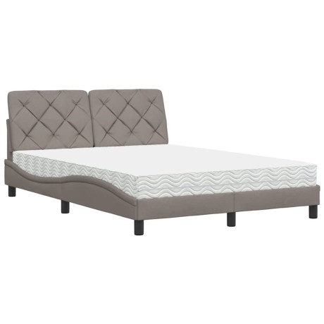 vidaXL Bed met matras stof taupe 120x200 cm afbeelding2 - 1