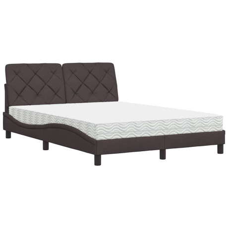 vidaXL Bed met matras stof donkerbruin 140x190 cm afbeelding2 - 1